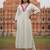 Off white printed liva kurta trouser set