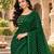 Green color printed with all over mirror work on premium satin saree