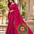 Pink color printed with all over mirror work on premium satin saree