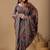 Multicolor paisley embroidered silk blend designer banarasi saree