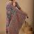 Multicolor paisley embroidered silk blend designer banarasi saree