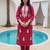 Maroon embroidered viscose rayon kurta trouser set