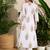 White printed cotton kurta trouser set