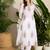White printed cotton kurta trouser set
