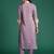 Lavender embroidered silk kurta trouser set