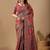 Red paisley embroidered silk blend designer banarasi saree