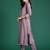 Lavender embroidered silk kurta trouser set
