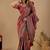 Red paisley embroidered silk blend designer banarasi saree