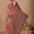 Red paisley embroidered silk blend designer banarasi saree