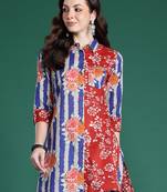 Multicolor printed cotton kurta trouser set