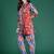 Multicolor printed cotton kurta trouser set