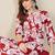 Red printed cotton kurta trouser set