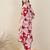 Red printed cotton kurta trouser set