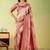 Pink woven design zari art silk designer banarasi saree