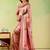 Pink woven design zari art silk designer banarasi saree