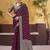 Burgundy ethnic motifs woven design zari  georgette saree with blouse piece