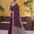 Burgundy ethnic motifs woven design zari  georgette saree with blouse piece