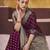 Burgundy ethnic motifs woven design zari  georgette saree with blouse piece