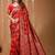 Red woven design zari silk blend heavy work kanjeevaram saree
