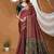 Maroon woven design zari silk blend handloom kanjeevaram saree