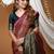 Maroon woven design zari silk blend handloom kanjeevaram saree