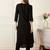 Black embroidered viscose rayon kurta trouser set