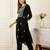 Black embroidered viscose rayon kurta trouser set