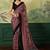 Maroon bandhani mirror work silk blend fusion saree