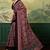 Maroon bandhani mirror work silk blend fusion saree