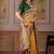 Mustard floral zari art silk designer banarasi saree
