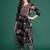Black printed cotton kurta trouser set