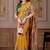 Mustard floral zari art silk designer banarasi saree