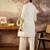 White embroidered cotton kurta trouser set