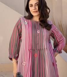 Multicolor printed cotton kurta trouser set