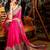 Pink kashmiri pashmina position printed saree with unstitched blouse piece
