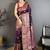 Purple ethnic motifs zari silk blend heavy work banarasi saree