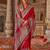 Red ethnic motifs zari silk blend heavy work saree