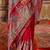 Red ethnic motifs zari silk blend heavy work saree