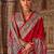 Red ethnic motifs zari silk blend heavy work saree