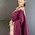 Burgundy zari silk blend designer kanjeevaram saree