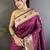 Burgundy zari silk blend designer kanjeevaram saree