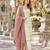 White&mauve georgette readymade suit with embroidery & sequence work