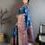 Teal ethnic motifs silk blend designer banarasi saree