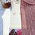 White&mauve georgette readymade suit with embroidery & sequence work