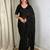 Black embellished embroidered satin designer saree