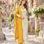 White&yellow georgette readymade suit with embroidery & sequence work
