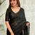 Black embellished embroidered satin designer saree