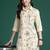 Beige embroidered cotton kurta trouser set
