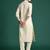 Beige embroidered cotton kurta trouser set
