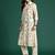 Beige embroidered cotton kurta trouser set